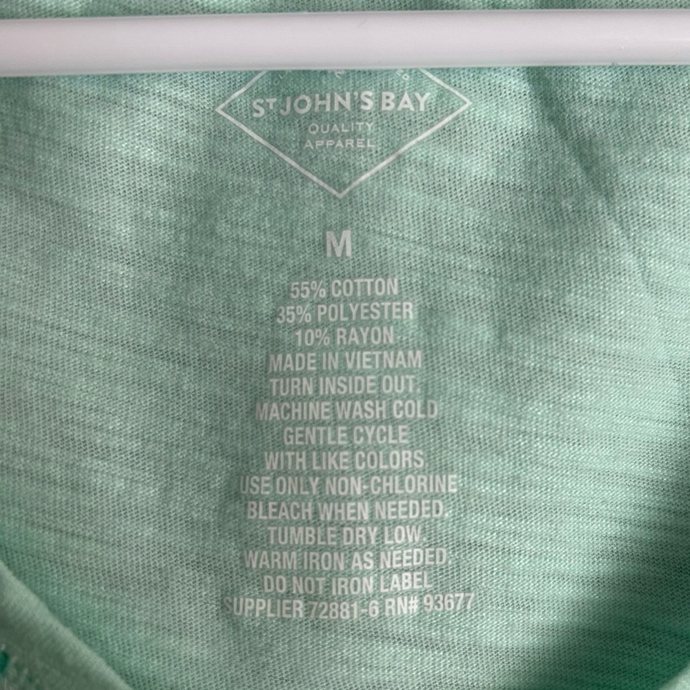 St. John’s Bay T-Shirt Mint Green Women Size M Beachy Sequins - Picture 5 of 8